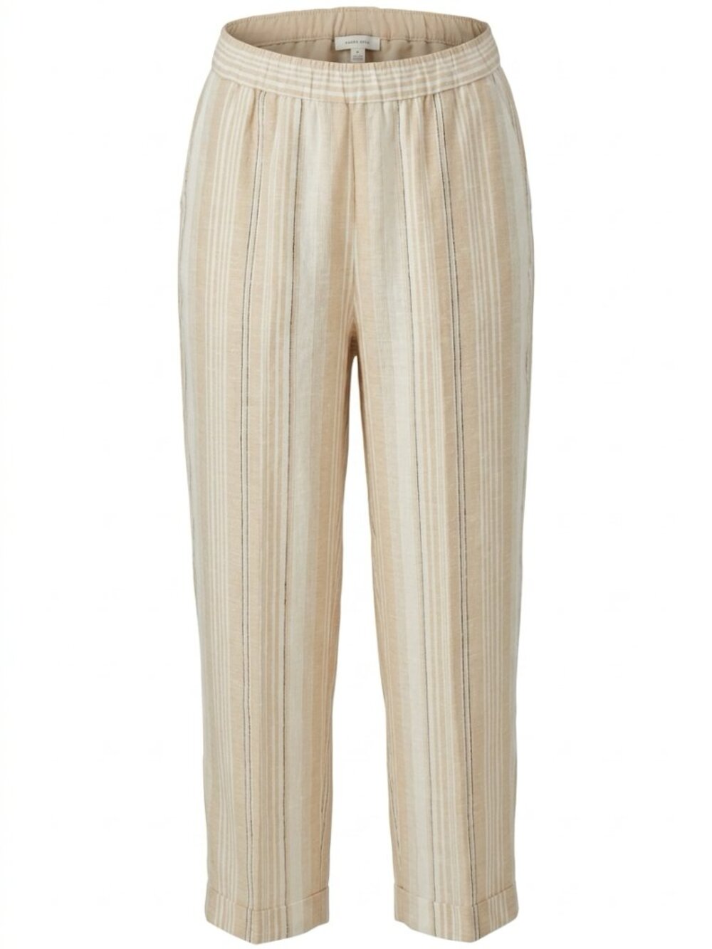 Peserico Striped Linen Elastic Waist Trousers Size 46 (US 10-12/L)